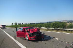 Při dopravní nehodě na dálnici D55 došlo k zranění jedné osoby