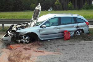 Vysočina: Nehoda na dálničním přivaděči se obešla bez zranění
