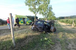 Řidič toho stihl dost. Autem narazil do stromu, projel plotem a skončil v poli
