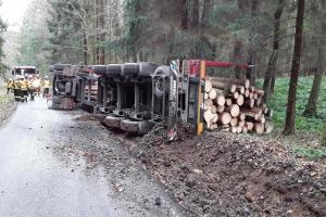 Dřevo tahač nedovezl. Nechtěně "složil" klády na samotě u lesa