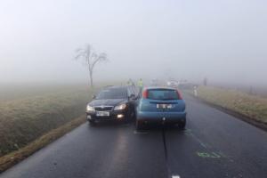 Srážka čtyř osobních automobilů na Kroměřížsku si vyžádala jedno zranění