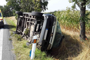 U Osové Bítýšky havaroval řidič dodávky, nic moc se mu nestalo