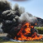 Škoda po požáru lisu na slámu přibližně 1,5milionu korun