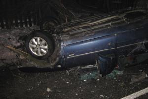 Řidiče čekal kalich hořkosti. Převrátil auto na střechu a ještě narazil do stromu