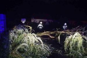 Vítr na Pardubicku proháněl hasiče, ti zase celou noc motorové pily