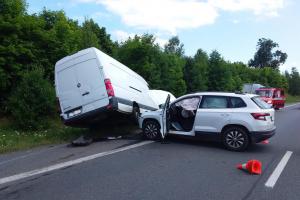 Pět hodin čekačka. Kvůli nehodě zablokovaná silnice u Semic