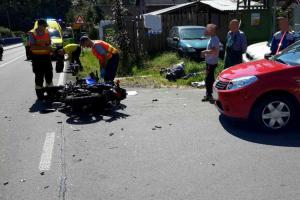 Pro zraněného motocyklistu musel přiletět vrtulník
