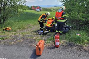 Konečná pro motorkáře u Bílova na Novojičínsku. Pokračoval ve vrtulníku