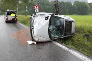 Řidička v Dolním Dvořišti měla štěstí v neštěstí. Hasiči ji nemuseli vyyprošťovat