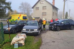 Dvě zraněné osoby po nehodě vozidel v obci Dobrá