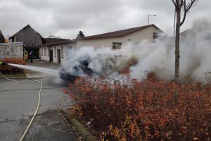 V Poliččce hasiči zasahovali u požár osobního automobilu