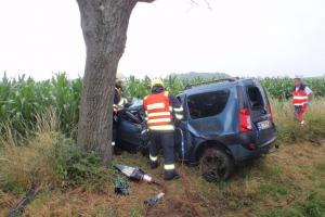 Řidičky poslední den. Nepřežila havárii auta u obce Dřínov na Kroměřížsku (VIDEO)
