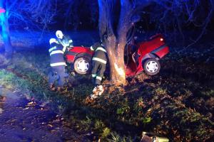 Tragický konec řidiče Peugeotu. U obce Olešná ohnul auto o strom