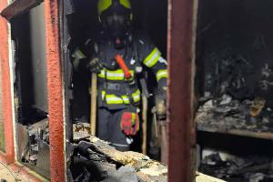 Zásah u požáru garáže v Opatovicích nad Labem