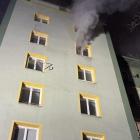 Požár výškové budovy v Mostě