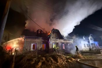 Požár rodinného domu v Jiříkově na Děčínsku