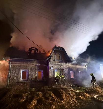 Požár rodinného domu v Jiříkově na Děčínsku