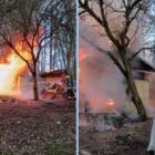 Požár chaty v Chebu