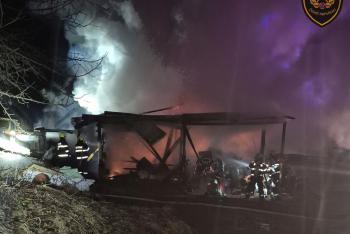 Požár hospodářského objektu ve Valašské Polance