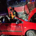 Dálnici D55 u Napajedel uzavřela v pondělí večer nehoda  osobáku a náklaďáku