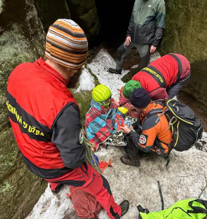Záchrana osoby z Hruškovy rokle