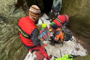 Záchrana osoby z Hruškovy rokle