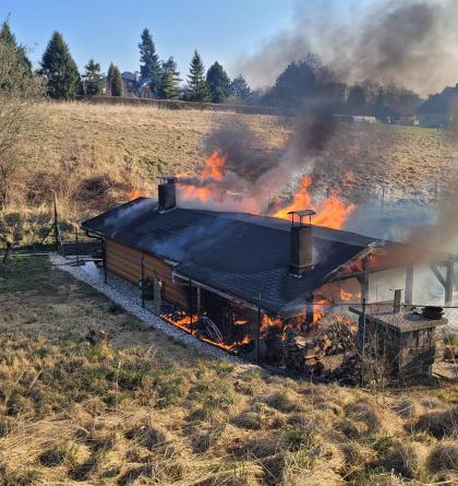 Požár zahradního domku v Orlové